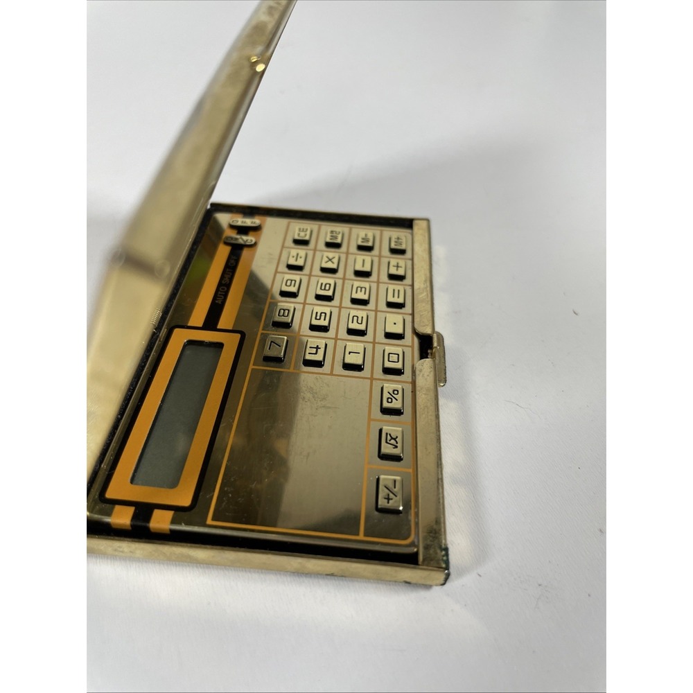 Rare Vintage  Gold Canyon Ranch Pocket Calculator with Business Card Holder - Picture 4 of 6